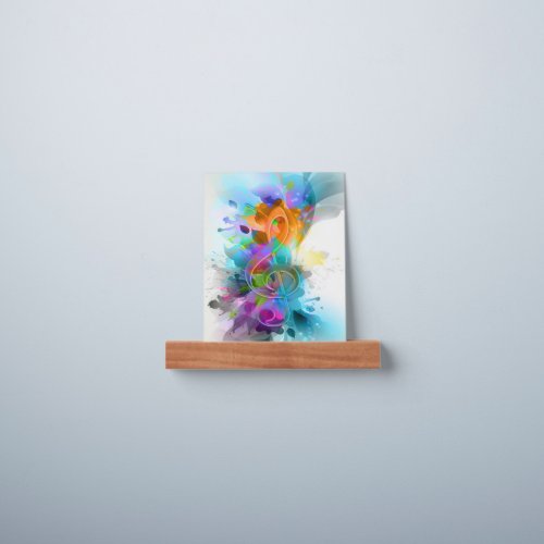 Beautiful Colorful Watercolor Splatter Music note Picture Ledge