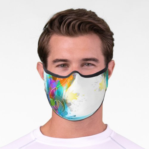Beautiful Colorful Watercolor Splatter Music note Premium Face Mask