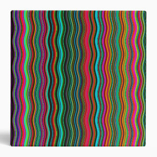 Beautiful Colorful Wavy Stripe Pattern 3 Ring Binder