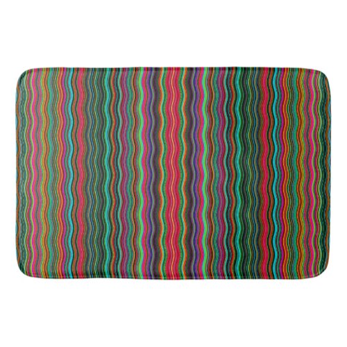 Beautiful Colorful Wavy Stripe Pattern Bathroom Mat