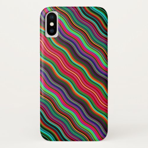 Beautiful Colorful Wavy Stripe Pattern iPhone XS Case
