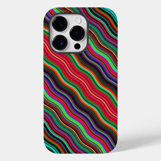 Beautiful Colorful Wavy Stripe Pattern Case-Mate iPhone Case (Back)