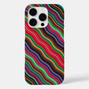 Beautiful Colorful Wavy Stripe Pattern iPhone 16 Pro Case