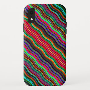 Beautiful Colorful Wavy Stripe Pattern iPhone XR Case