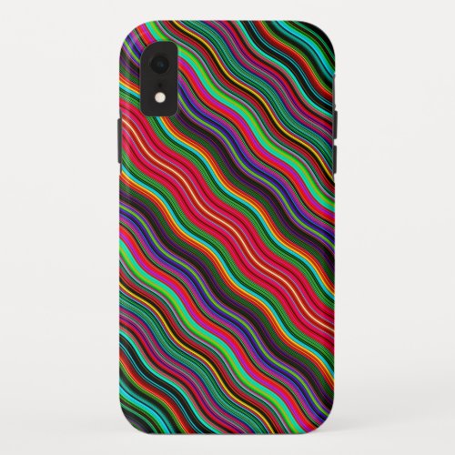 Beautiful Colorful Wavy Stripe Pattern iPhone XR Case