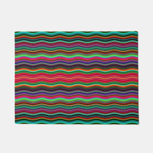 Beautiful Colorful Wavy Stripe Pattern Doormat