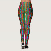 Outlined Rainbow Stripes Black Leggings | Zazzle