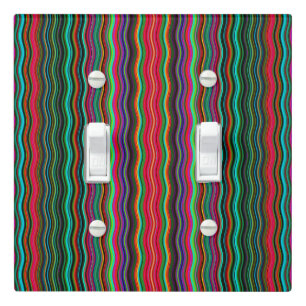 Beautiful Colorful Wavy Stripe Pattern Light Switch Cover