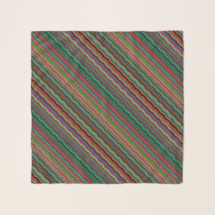 Beautiful Colorful Wavy Stripe Pattern Scarf