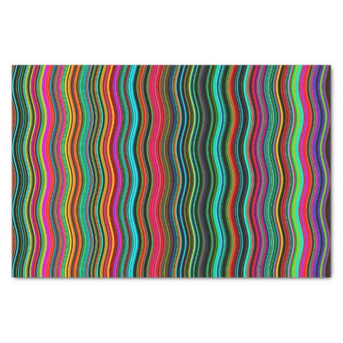 Beautiful Colorful Wavy Stripe Pattern Tissue Paper