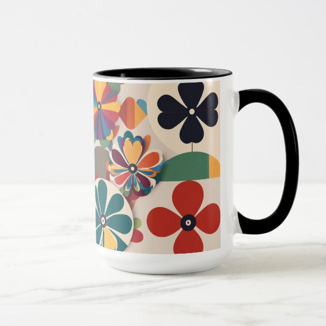 Beautiful Coloring Flowers Coffee Cup  (Right)