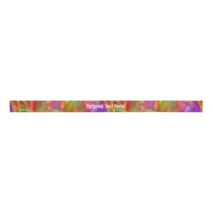 Beautiful Colors - Abstract Floral - Optional Text Grosgrain Ribbon