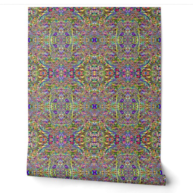 Beautiful Colors Abstract Paint Pattern Wallpaper (Unrolling)