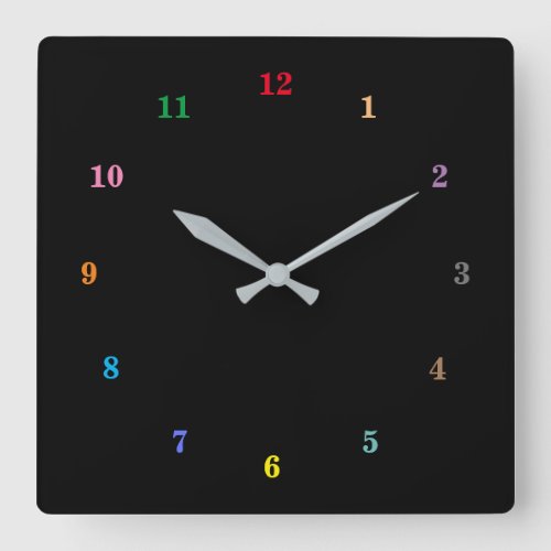 Beautiful Colors _ Customizable _ Add Your Colors Square Wall Clock