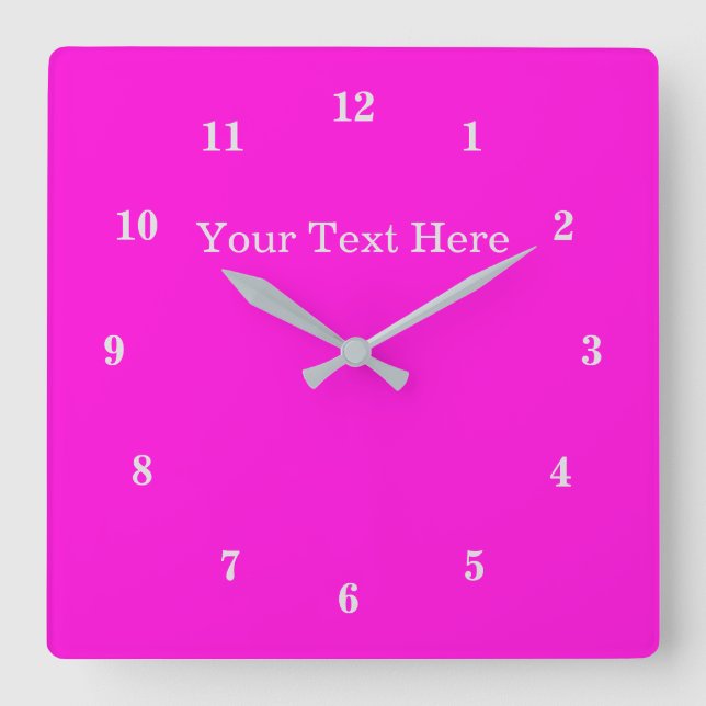 Beautiful Colors - Customizable - Pink Square Wall Clock (Front)