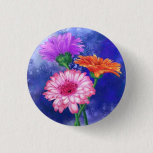 Beautiful Colors Gerbera Daisies Button