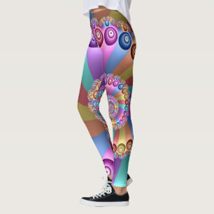 Beautiful Colors Modern Abstract Fractal Art Leggings