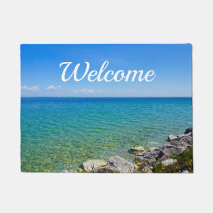 Beautiful Colors Of Lake Huron Welcome Doormat