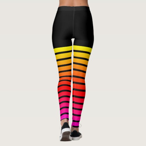 Beautiful Colors _ Overknee Socks _ Striped Black Leggings