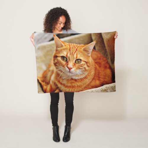 Beautiful colourful Abstract close_up Cat picture Fleece Blanket