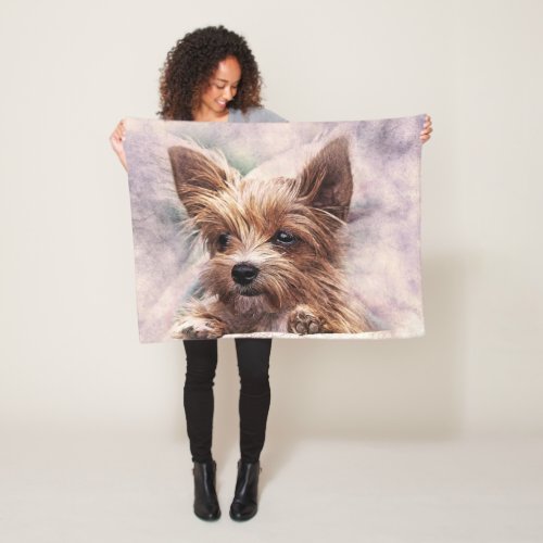 Beautiful colourful Abstract close_up Dog picture Fleece Blanket