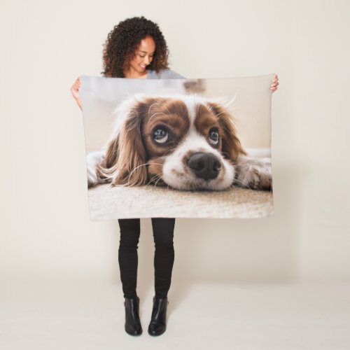 Beautiful colourful Abstract close_up Dog picture Fleece Blanket