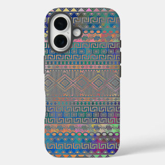Beautiful Colourful Aztec Geometric Pattern iPhone 16 Case