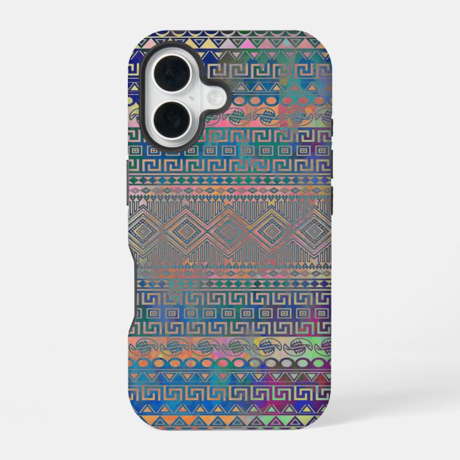Beautiful Colourful Aztec Geometric Pattern Iphone Case (Back)