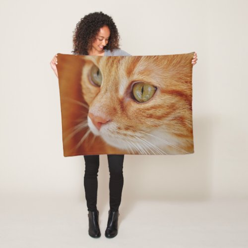 Beautiful colourful close_up Cat picture Fleece Blanket