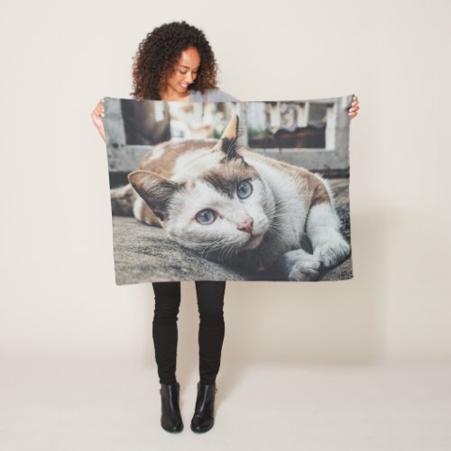 Beautiful colourful close_up Cats picture Fleece Blanket