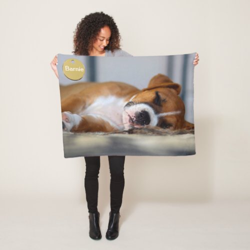 Beautiful colourful close_up Dog picture Fleece Blanket