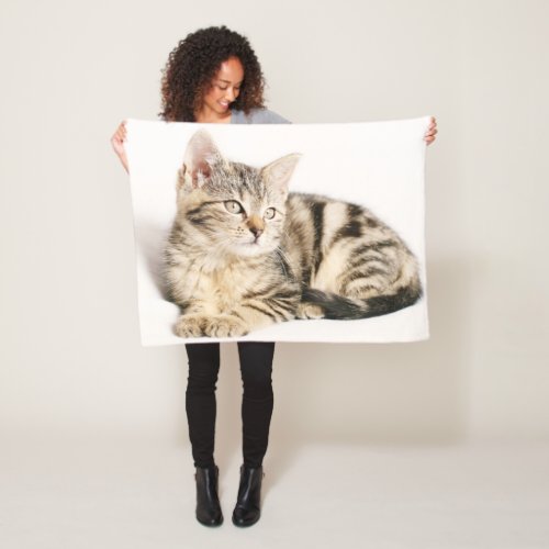 Beautiful colourful close_up Kitten picture Fleece Blanket