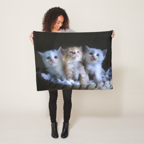 Beautiful colourful close_up Kittens picture Fleece Blanket