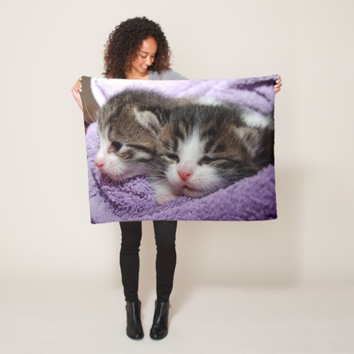 Beautiful colourful close_up Kittens picture Fleece Blanket