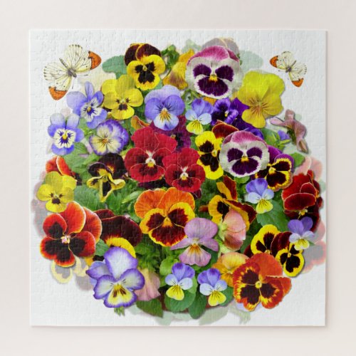 Beautiful Colourful Pansies Jigsaw Puzzle