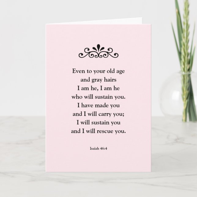 Beautiful Comforting Scripture Bible Verse Isaiah Card (Front)