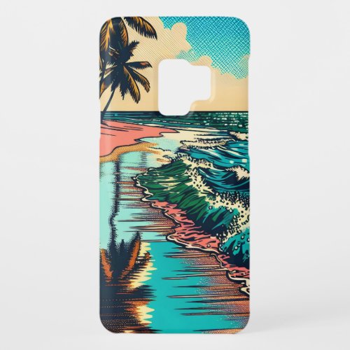 Beautiful Comic Pop Art Style Beach Scene Case_Mate Samsung Galaxy S9 Case