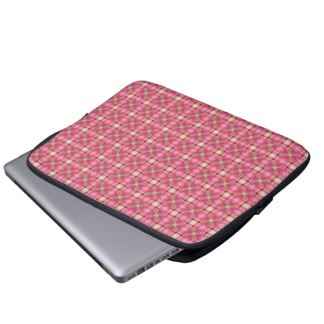 Beautiful complex pink pattern laptop sleeve (Front Bottom)