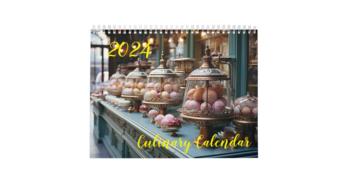 Beautiful Confectionery. 2024 Calendar Zazzle