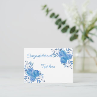 Beautiful  Congratulation Blue Rose  Note Card