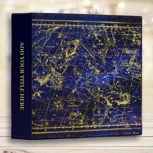 Beautiful Constellation Map of Outer Space 3 Ring Binder
