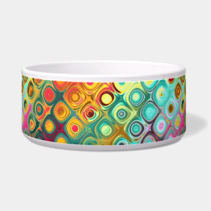 Beautiful cool abstract squares circles glass glow bowl