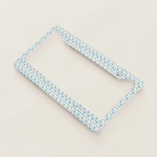 Beautiful Cool Awesome Blue Flowers License Plate Frame (3/4)