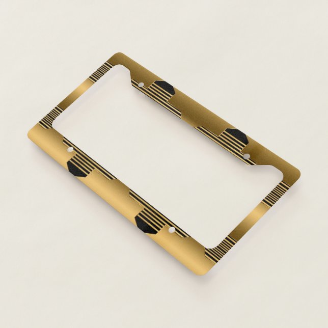 Beautiful Cool Awesome Gold And Black License Plate Frame (3/4)