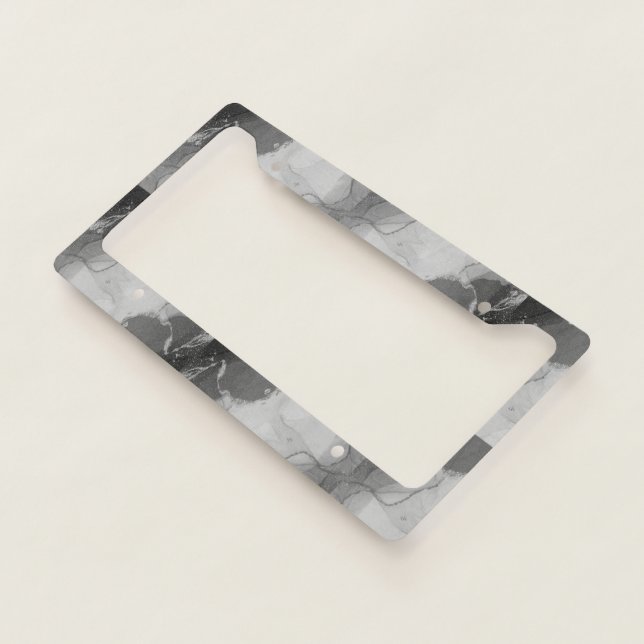 Beautiful Cool Awesome Grey Marble License Plate Frame (3/4)