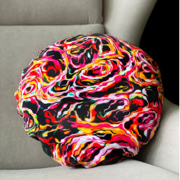 Beautiful Cool Colorful Funky Round Pillow