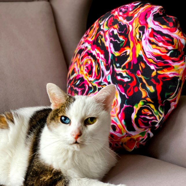 Beautiful Cool Colorful Funky Round Pillow (Creator Uploaded)