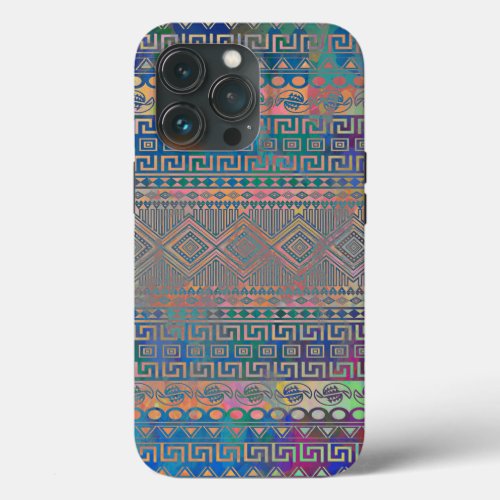 Beautiful cool colourful Aztec geometric pattern C iPhone 13 Pro Case