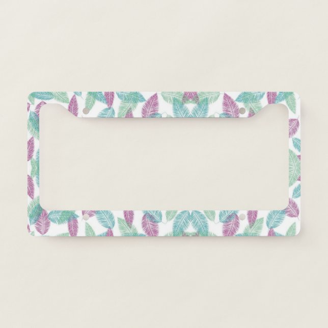 Beautiful Cool Feather  License Plate Frame (Front)
