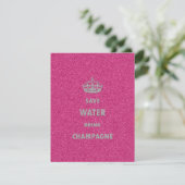 Beautiful cool girly save water drink champagne (Standing Front)